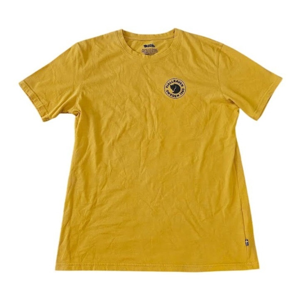 Fjallraven Mens Sweden 1960 Graphic T-Shirt Mustard Yellow Medium Short Sleeve